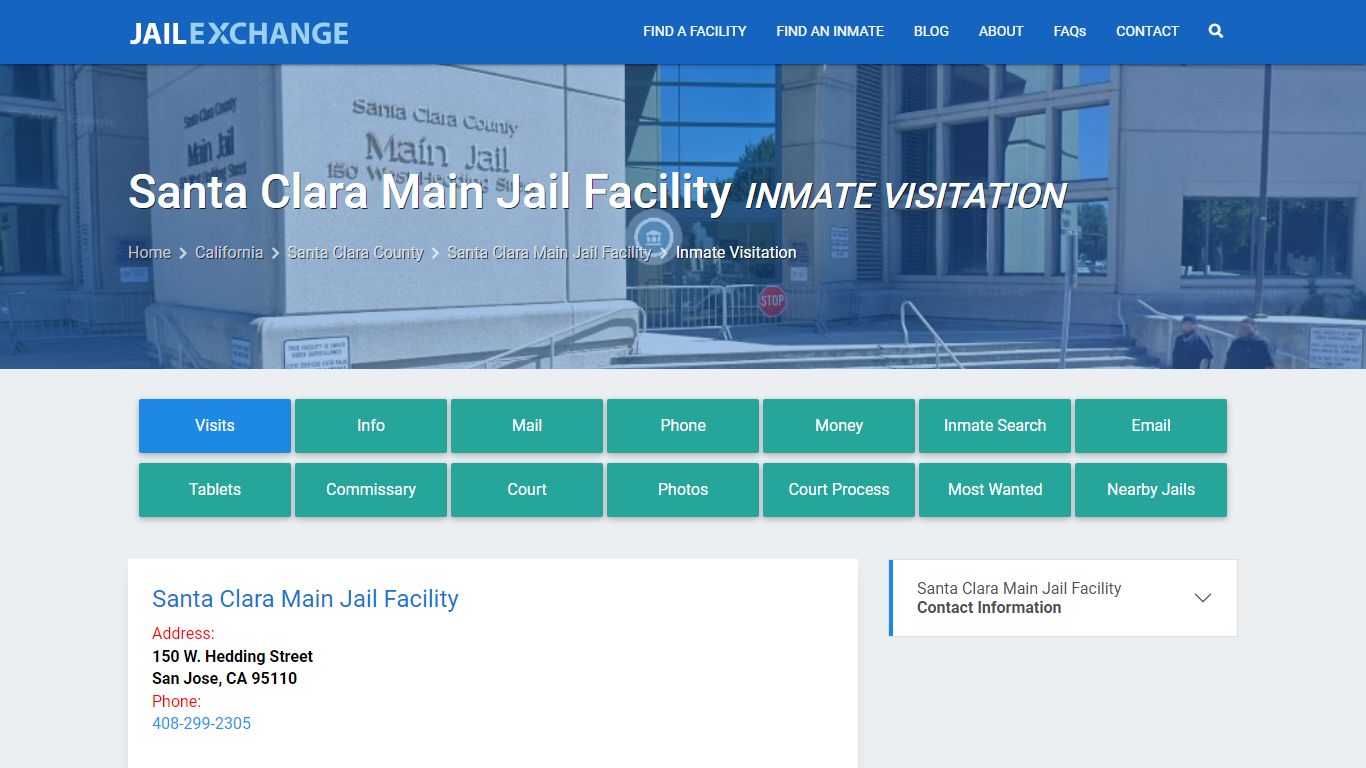Inmate Visitation - Santa Clara Main Jail Facility, CA - Jail Exchange